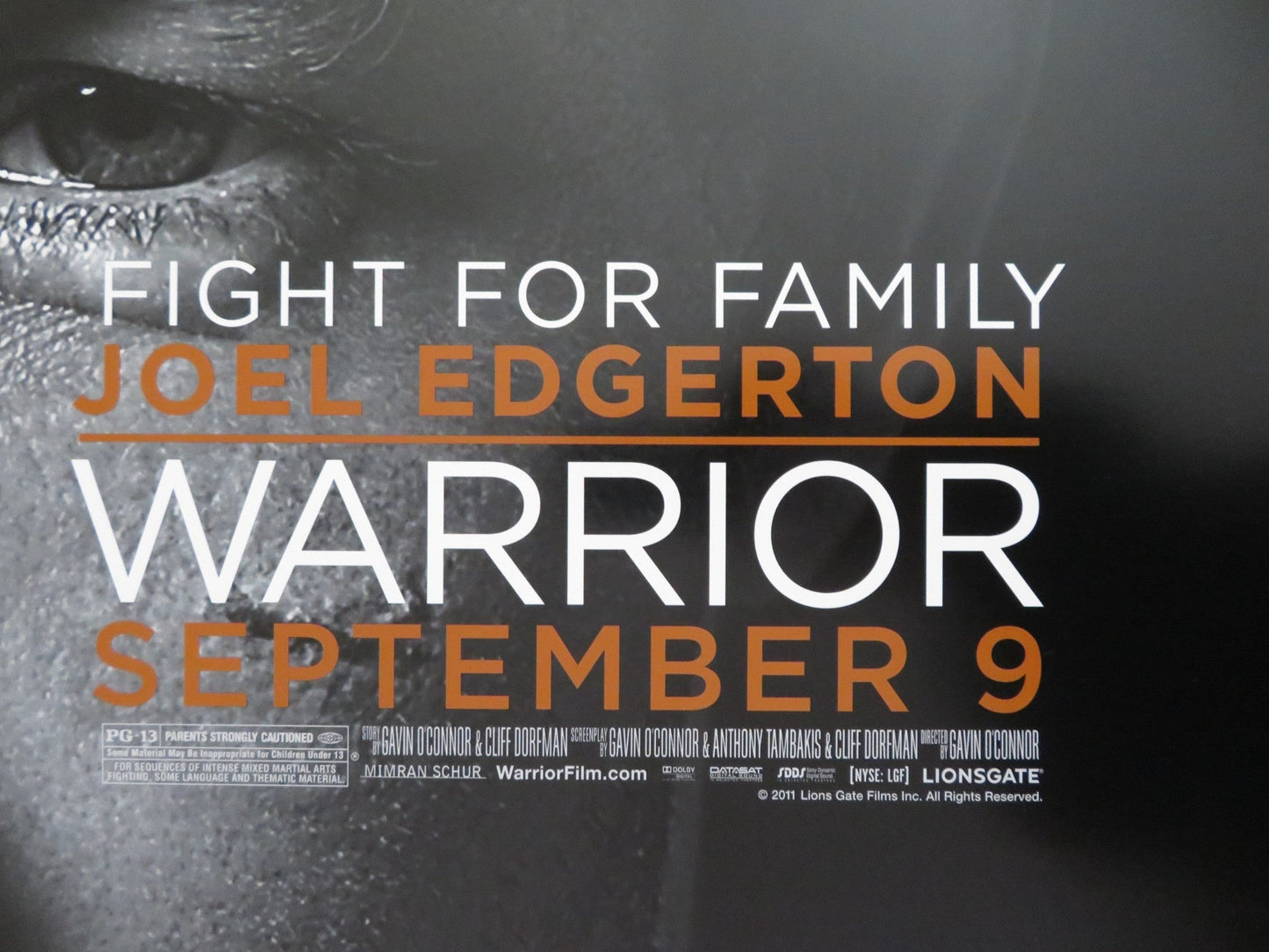 WARRIOR - b US ONE SHEET ROLLED POSTER TOM HARDY JOEL EDGERTON 2011 Rendezvous Cinema Movie posters