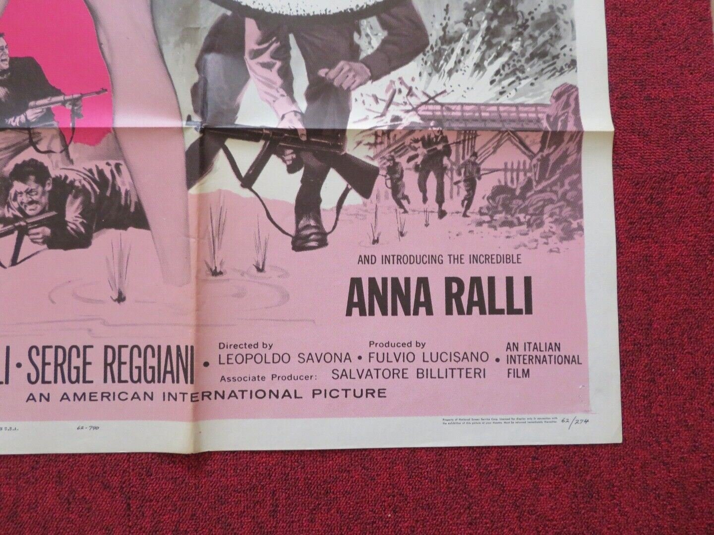 WARRIORS 5 FOLDED US ONE SHEET POSTER ANNA RALLI 1962 - Rendezvous Cinema
