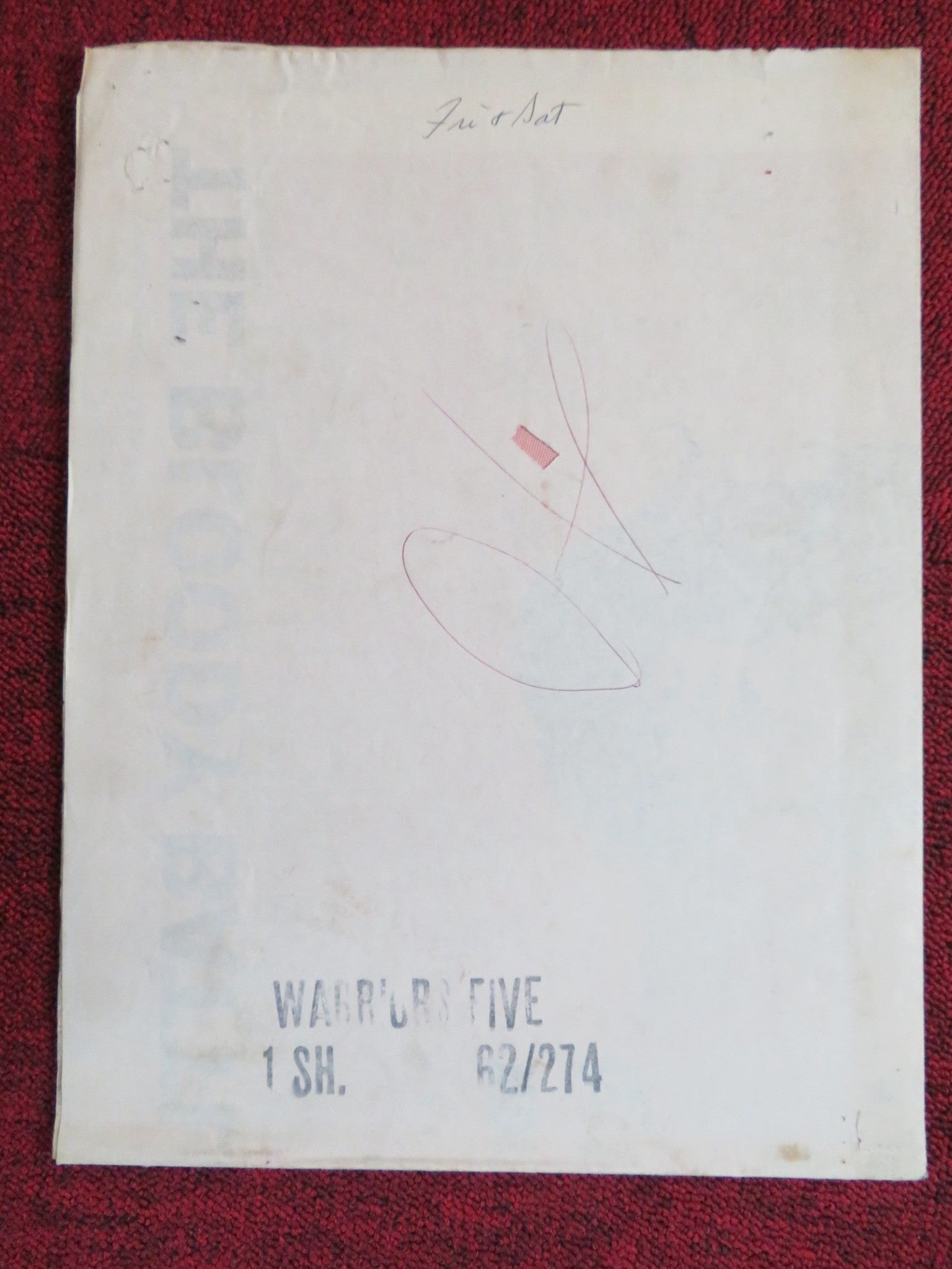 WARRIORS FIVE FOLDED US ONE SHEET POSTER JACK PALANCE GIOVANNA RALLI 1962 Rendezvous Cinema Movie posters