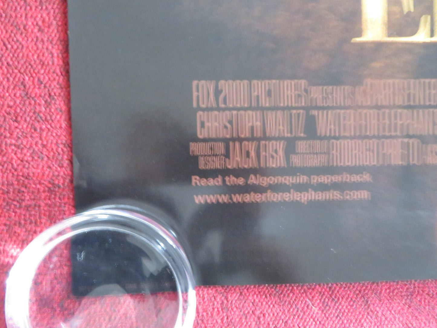 WATER FOR ELEPHANTS - B US ONE SHEET ROLLED POSTER WITHERSPOON PATTINSON 2011 Rendezvous Cinema Movie posters