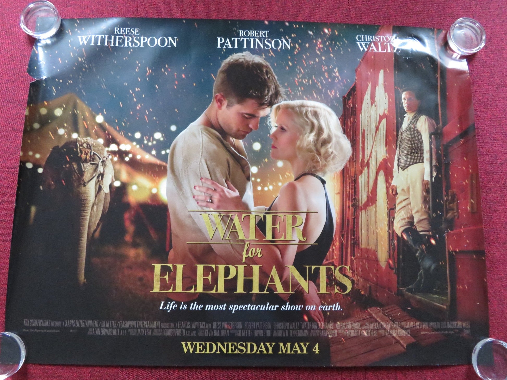 WATER FOR ELEPHANTS UK QUAD (30"x 40") ROLLED POSTER ROBERT PATTINSON 2011 Rendezvous Cinema Movie posters