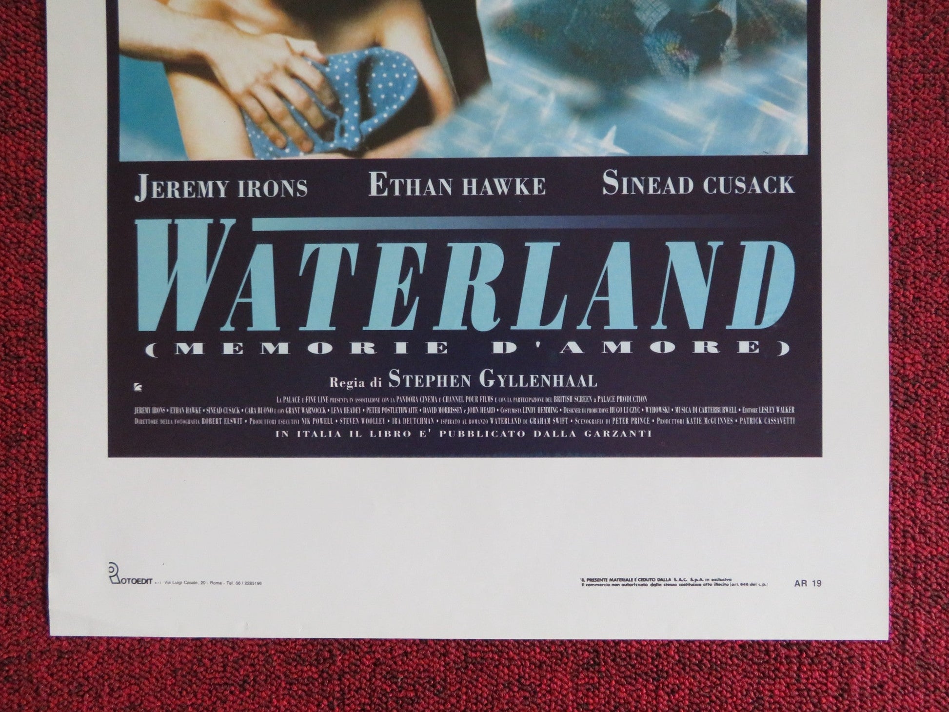 WATERLAND ITALIAN LOCANDINA POSTER JEREMY IRONS ETHAN HAWKE 1992 Rendezvous Cinema Movie posters