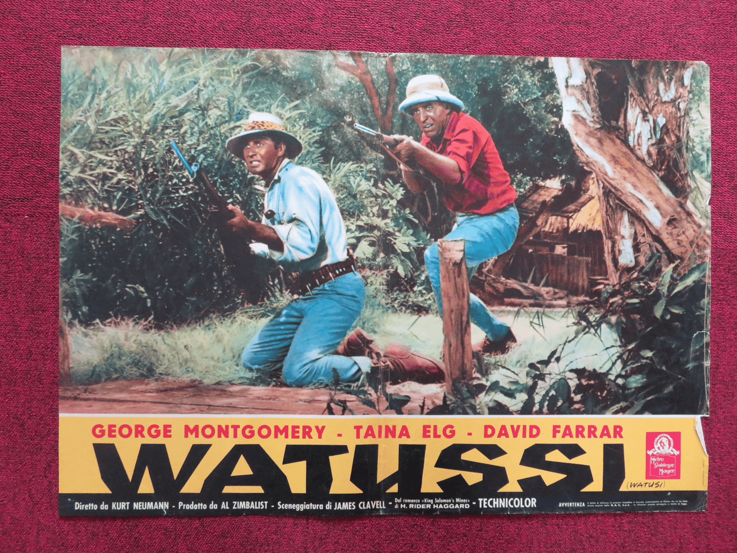 WATUSI - A ITALIAN FOTOBUSTA POSTER GEORGE MONTGOMERY TAINA ELG D. FARRAR 1959 Rendezvous Cinema Movie posters