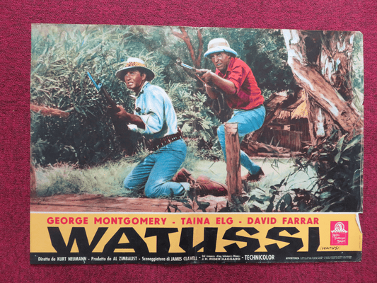 WATUSI - A ITALIAN FOTOBUSTA POSTER GEORGE MONTGOMERY TAINA ELG D. FARRAR 1959 Rendezvous Cinema Movie posters