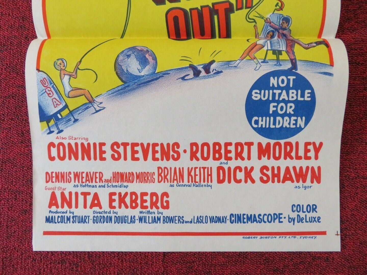 WAY WAY OUT FOLDED AUSTRALIAN DAYBILL POSTER Jerry Lewis Connie Stevens 1966 Movie posters