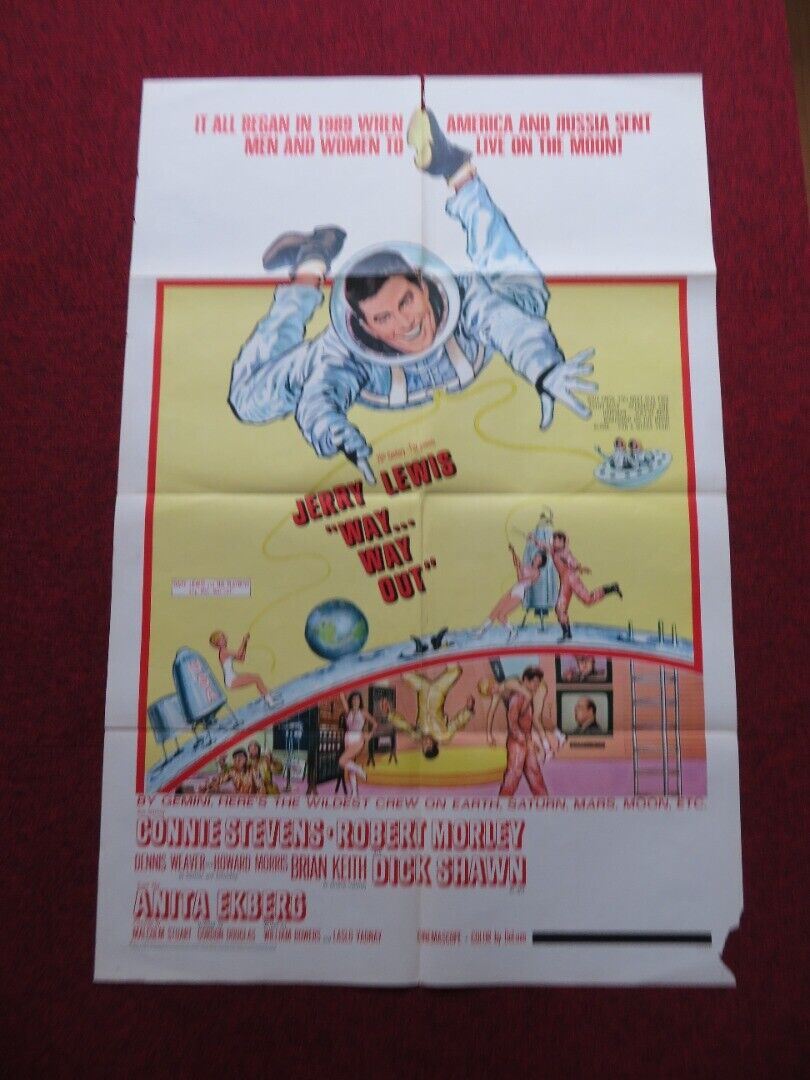 WAY WAY OUT FOLDED US ONE SHEET POSTER JERRY LEWIS CONNIE STEVENS 1966 Movie posters
