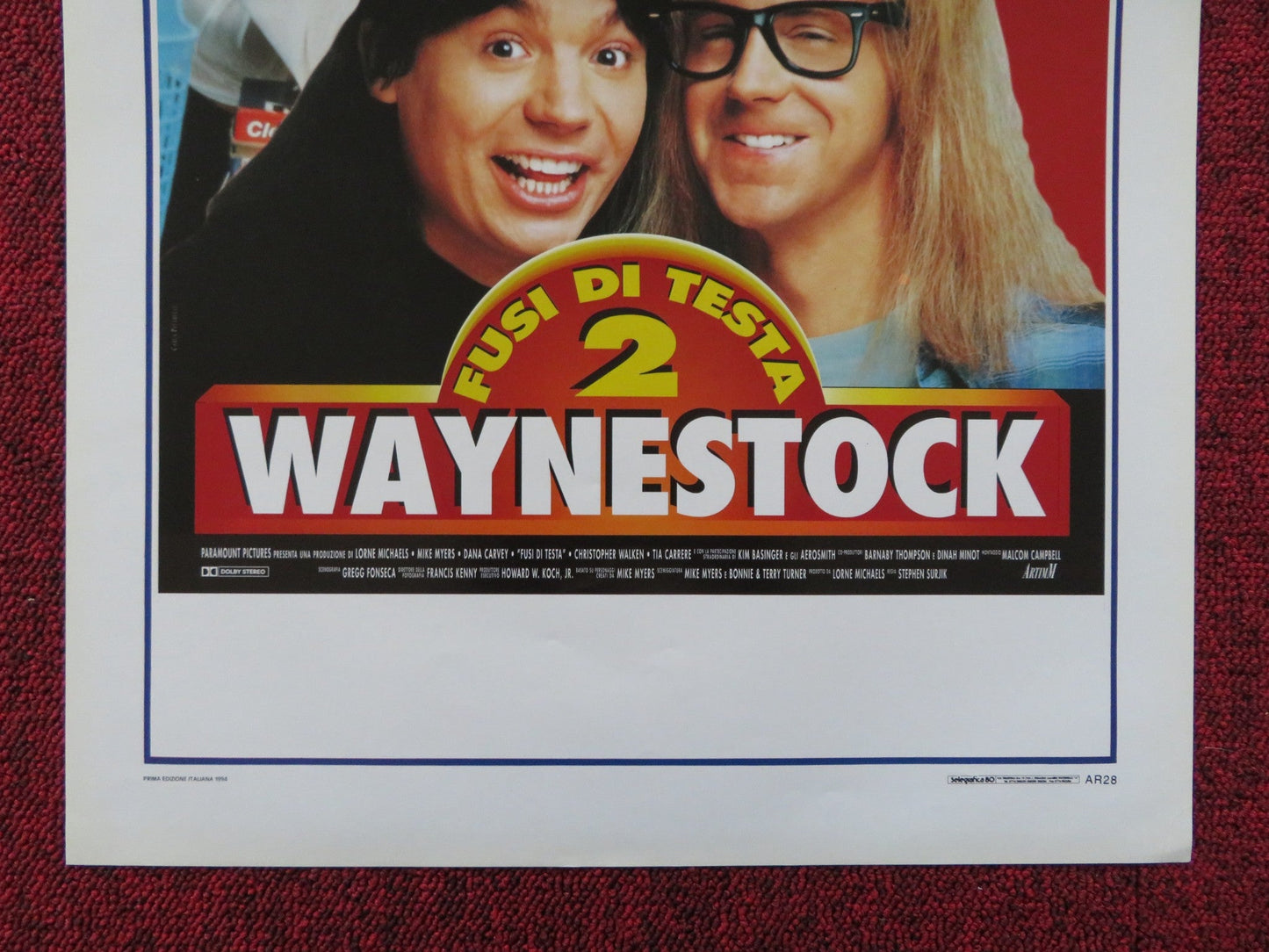 WAYNE'S WORLD 2 ITALIAN LOCANDINA POSTER MIKE MYERS DANA CARVEY 1994 Rendezvous Cinema Movie posters