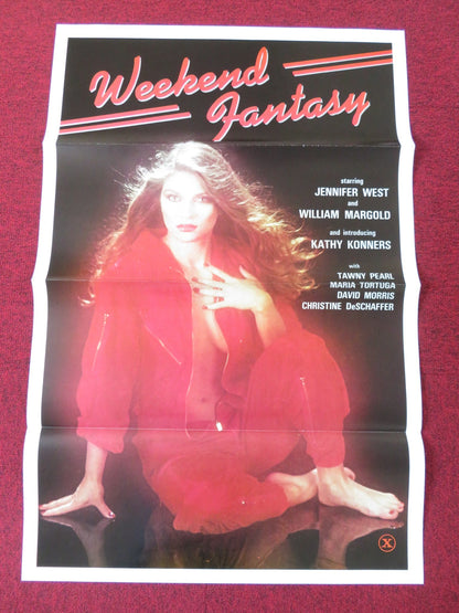 WEEKEND FANTASY US TRI FOLDED ONE SHEET ROLLED POSTER JENNIFER WEST 1984 Rendezvous Cinema Movie posters