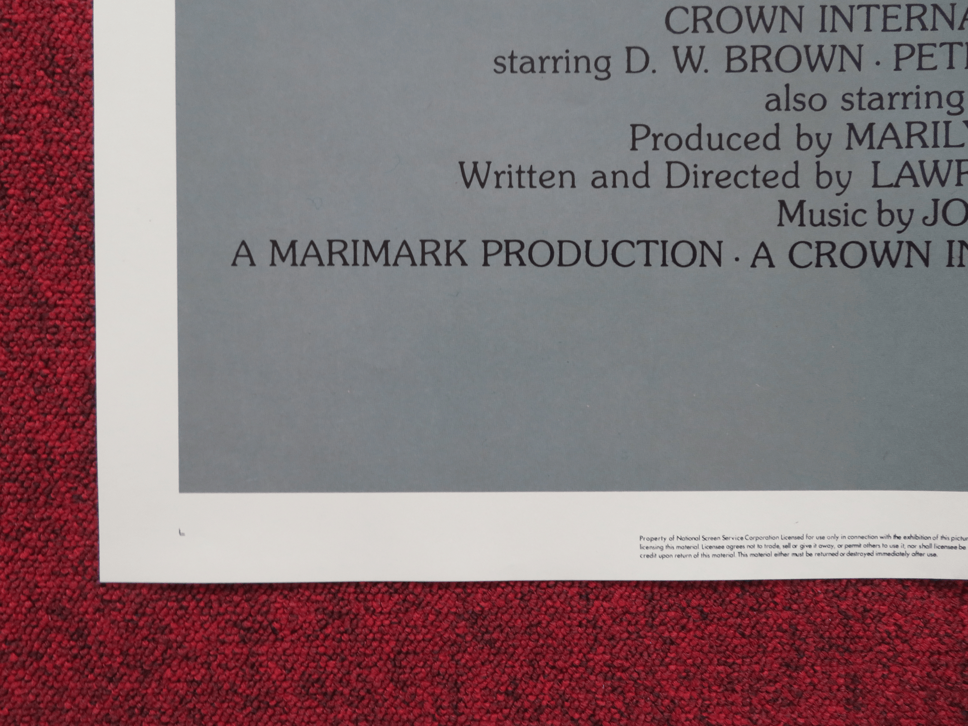 WEEKEND PASS FOLDED US ONE SHEET POSTER D.W BROWN PETER ELLENSTEIN 1984 Rendezvous Cinema Movie posters