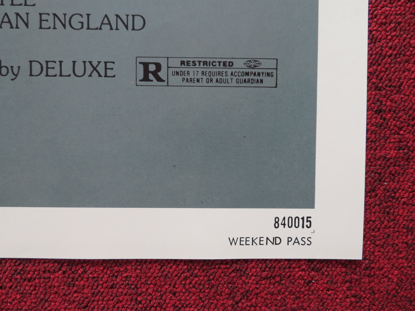 WEEKEND PASS FOLDED US ONE SHEET POSTER D.W BROWN PETER ELLENSTEIN 1984 Rendezvous Cinema Movie posters