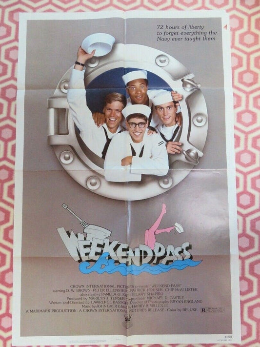 WEEKEND PASS US ONE SHEET POSTER D.W.BROWN PATRICK HOUSER 1984 Movie posters