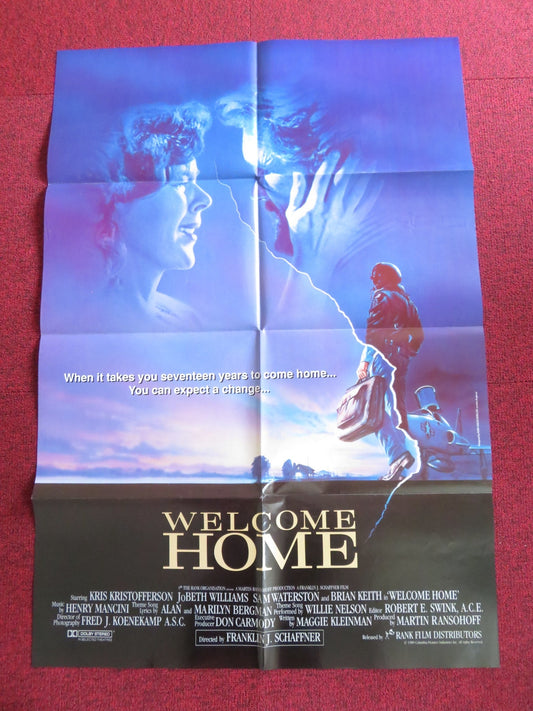 WELCOME HOME FOLDED US ONE SHEET POSTER KRIS KRISTOFFERSON JOBETH WILLIAMS 1989 Rendezvous Cinema Movie posters