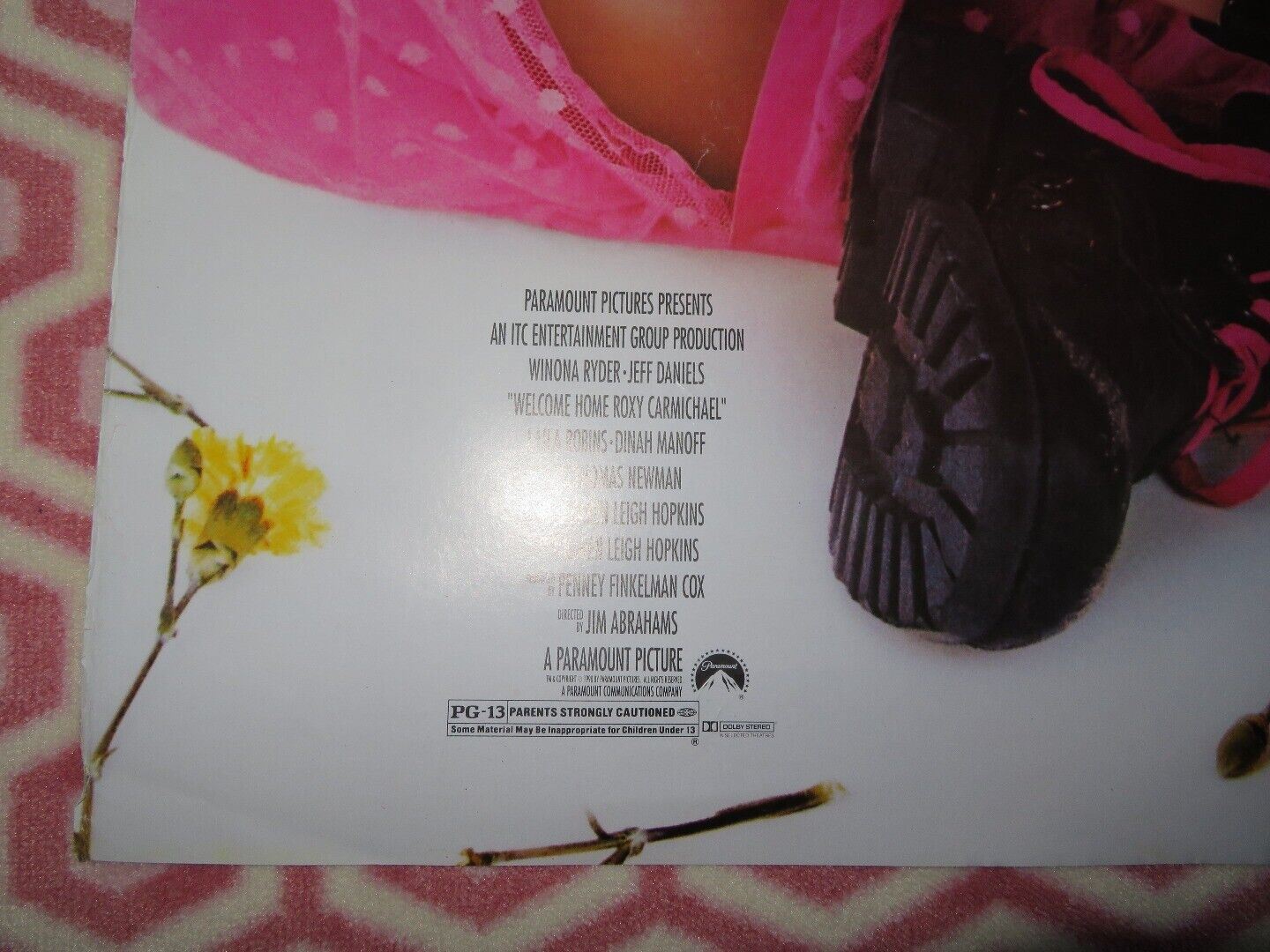 WELCOME HOME ROXY CARMICHAEL US ONE SHEET ROLLED POSTER WINONA RYDER JEFF DANIEL Movie posters