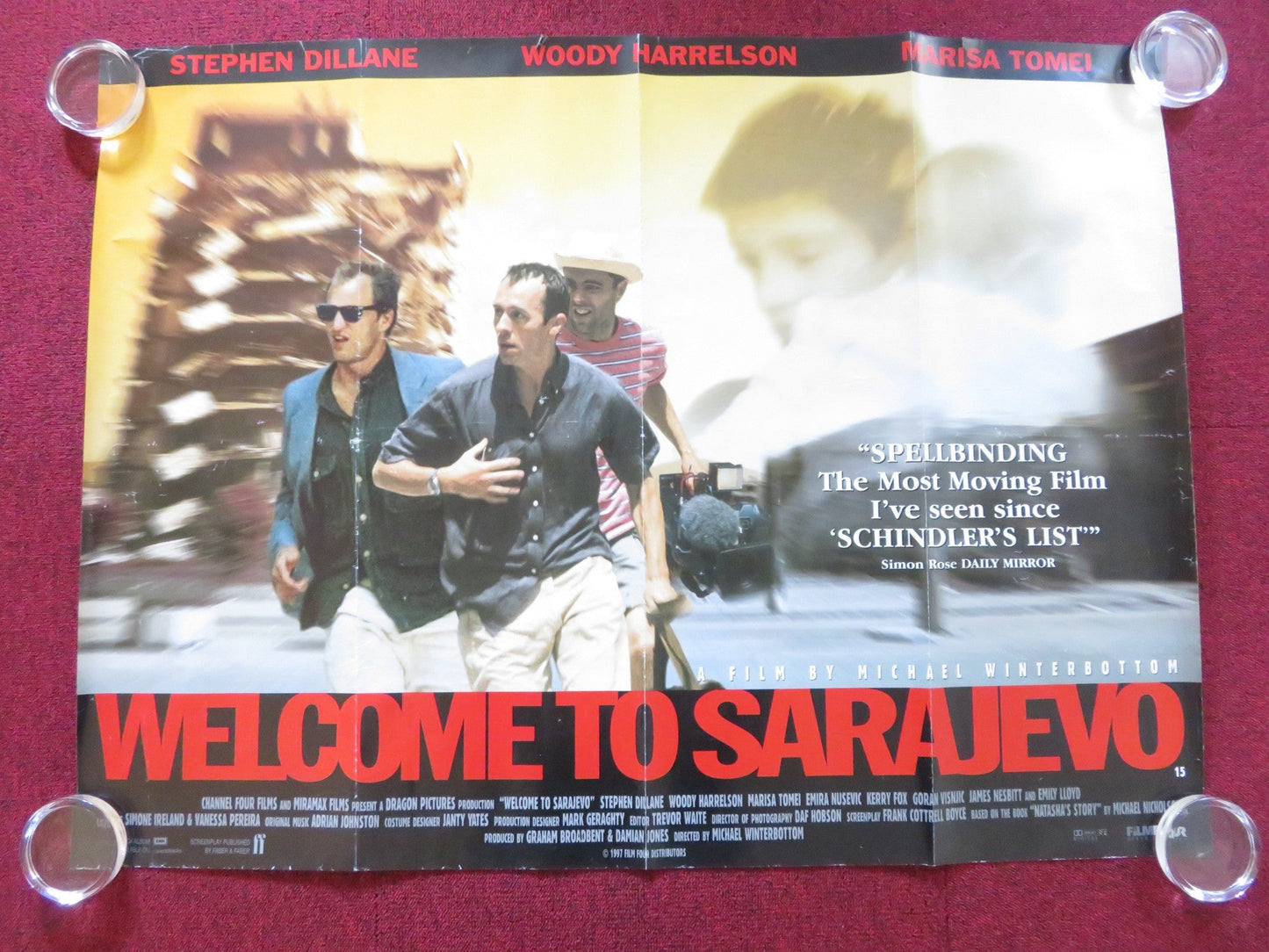 WELCOME TO SARAJEVO UK QUAD (30"x 40") ROLLED POSTER WOODY HARRELSON 1997 Rendezvous Cinema Movie posters