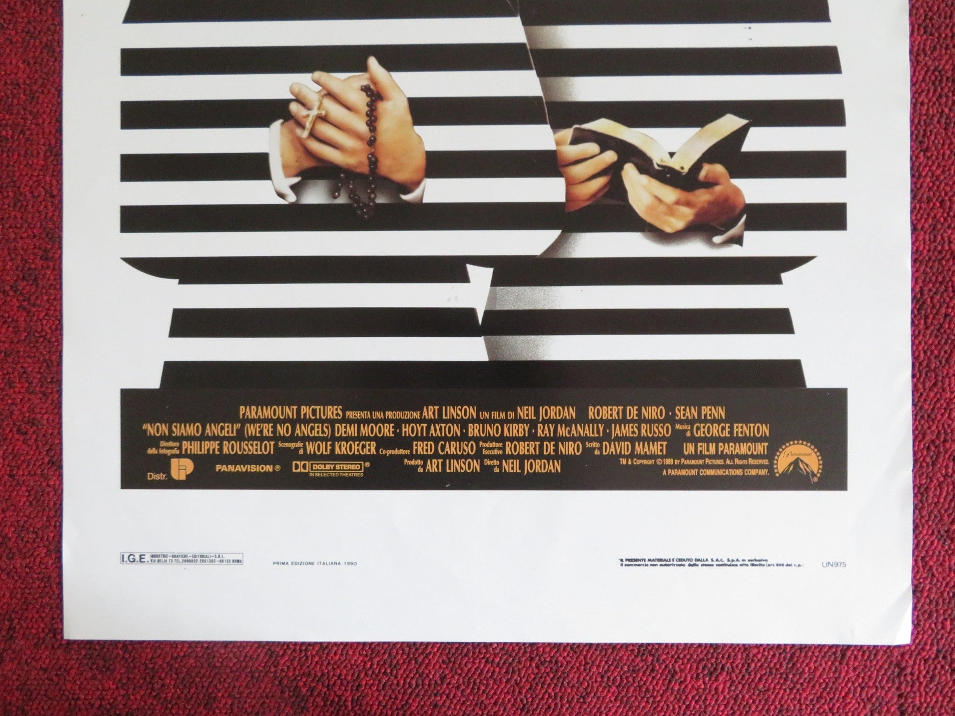 WE'RE NO ANGELS ITALIAN LOCANDINA POSTER ROBERT DE NIRO SEAN PENN 1990 Rendezvous Cinema Movie posters