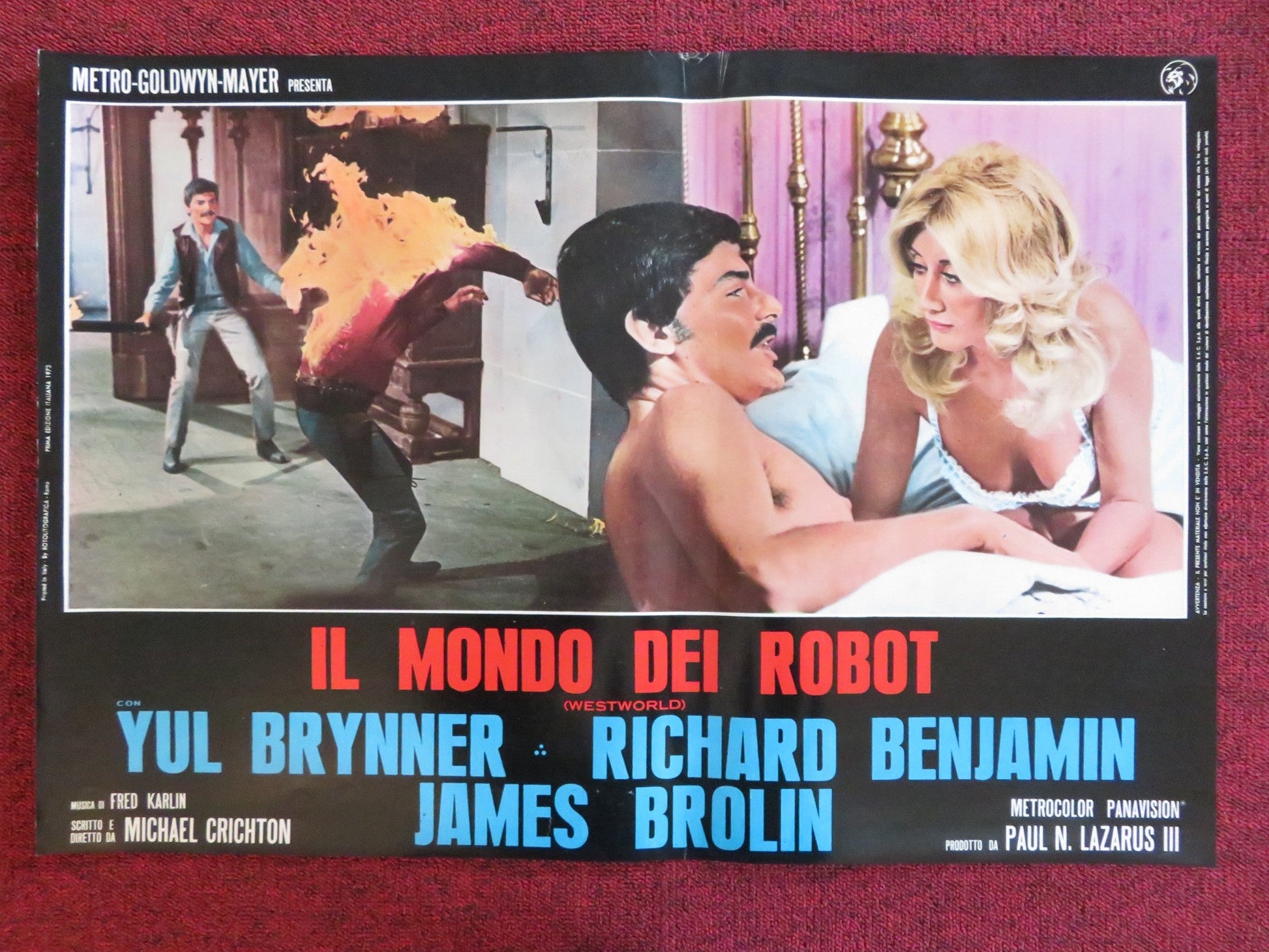WESTWORLD - A ITALIAN FOTOBUSTA POSTER YUL BRYNNER JAMES BROLIN 1973 Rendezvous Cinema Movie posters