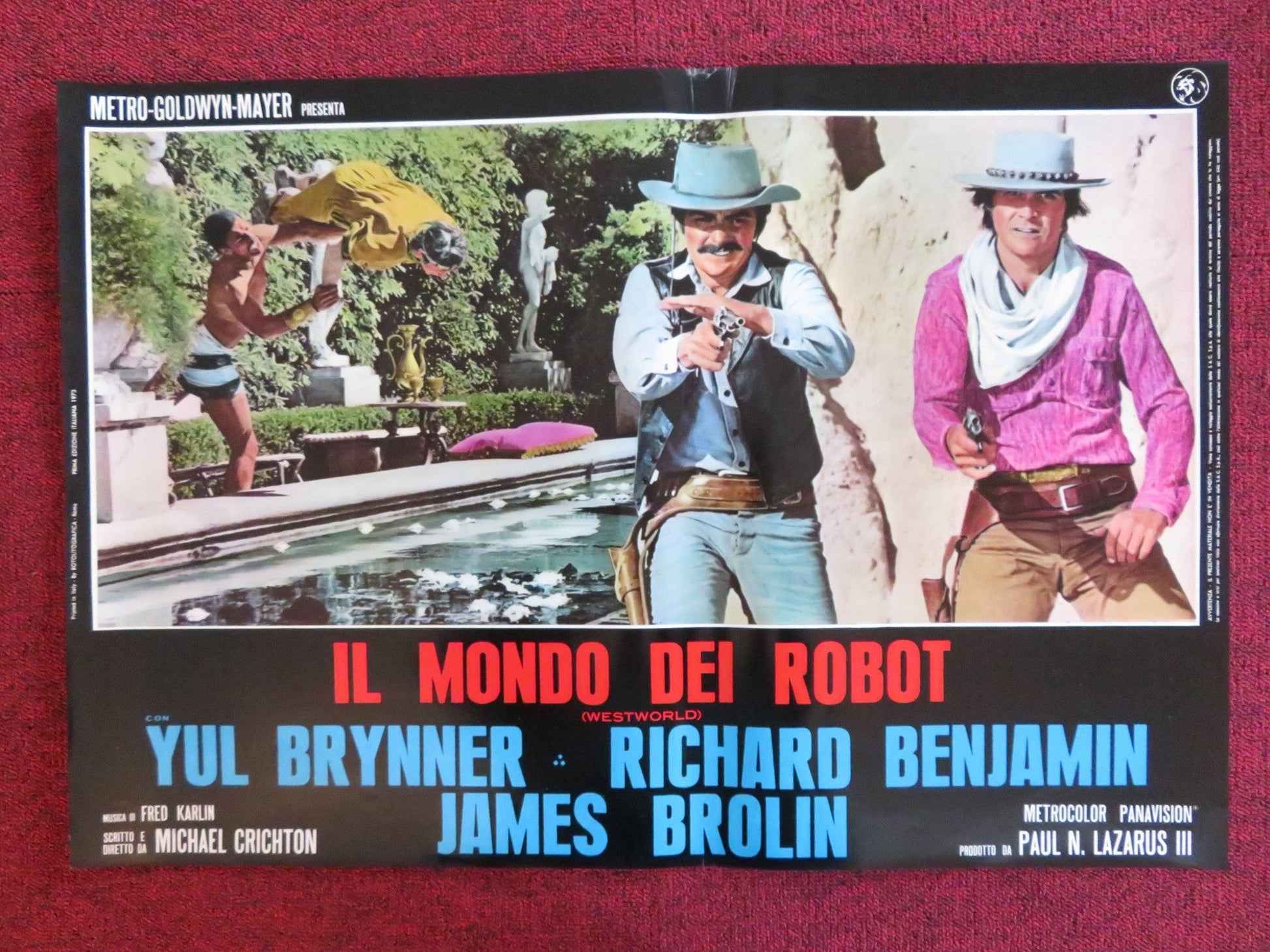 WESTWORLD - B ITALIAN FOTOBUSTA POSTER YUL BRYNNER JAMES BROLIN 1973 Rendezvous Cinema Movie posters