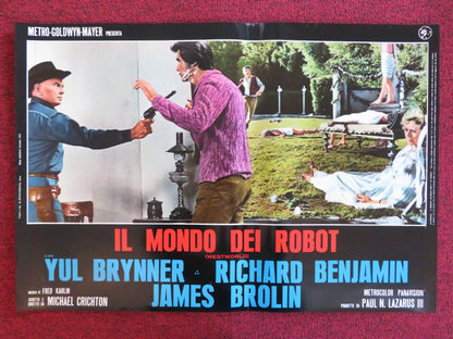 WESTWORLD - C ITALIAN FOTOBUSTA POSTER YUL BRYNNER JAMES BROLIN 1973 Rendezvous Cinema Movie posters