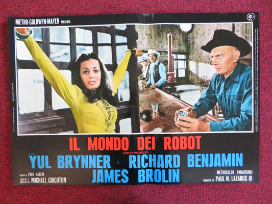 WESTWORLD - D ITALIAN FOTOBUSTA POSTER YUL BRYNNER JAMES BROLIN 1973 Rendezvous Cinema Movie posters