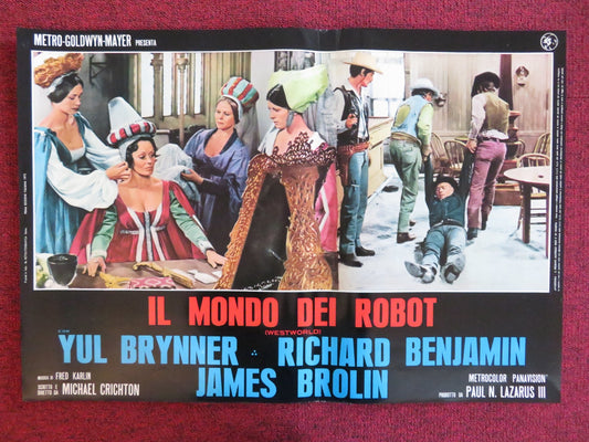 WESTWORLD - H ITALIAN FOTOBUSTA POSTER YUL BRYNNER JAMES BROLIN 1973 Rendezvous Cinema Movie posters