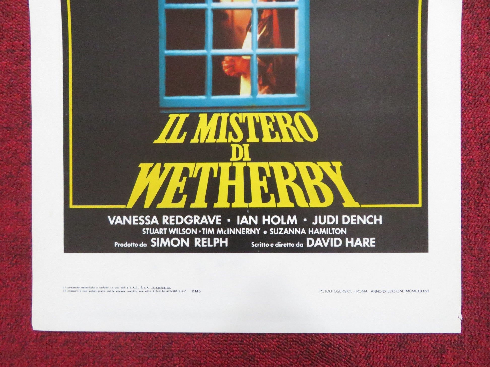 WETHERBY ITALIAN LOCANDINA POSTER VANESSA REDGRAVE IAN HOLM 1986 Rendezvous Cinema Movie posters