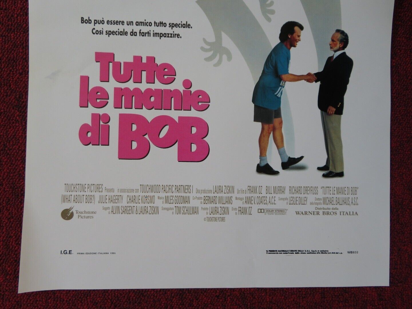 WHAT ABOUT BOB? ITALIAN LOCANDINA (27.5"x13") POSTER BILL MURRAY 1991 Movie posters