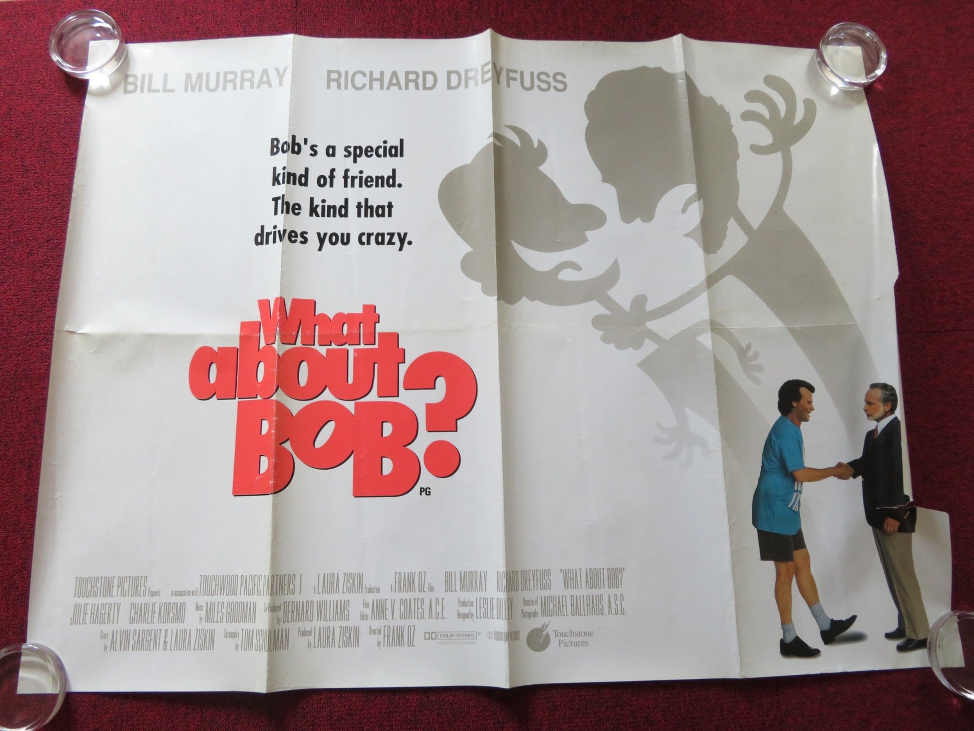 WHAT ABOUT BOB? UK QUAD (30"x 40") ROLLED POSTER BILL MURRAY R. DREYFUSS 1991 Rendezvous Cinema Movie posters