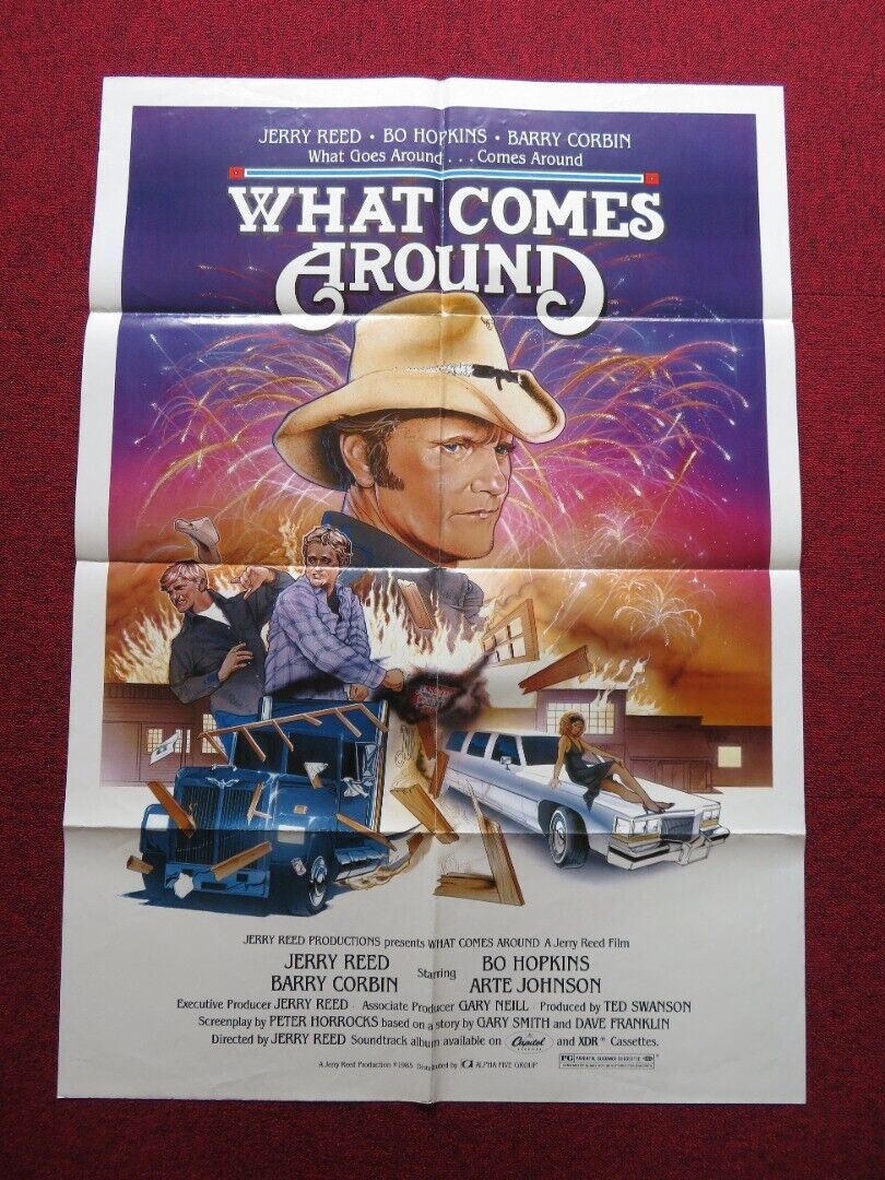WHAT COMES AROUND FOLDED US ONE SHEET POSTER JERRY REED BO HOPKINS 1985 Movie posters