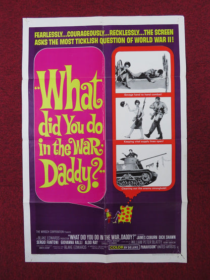 WHAT DID YOU DO IN THE WAR, DADDY? FOLDED US ONE SHEET POSTER JAMES COBURN 1966 Rendezvous Cinema Movie posters
