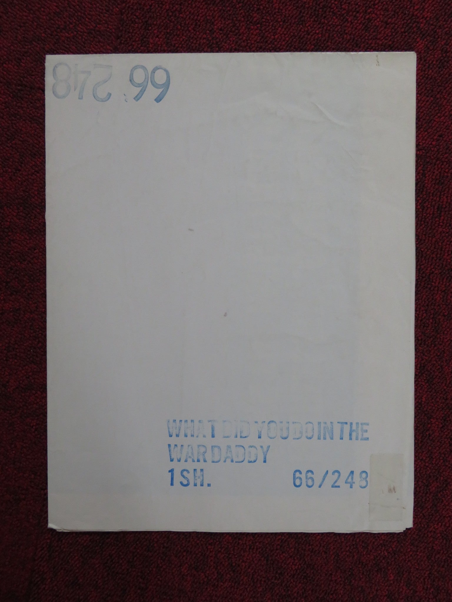 WHAT DID YOU DO IN THE WAR, DADDY? FOLDED US ONE SHEET POSTER JAMES COBURN 1966 Rendezvous Cinema Movie posters