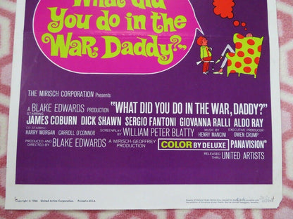 WHAT DID YOU DO IN THE WAR DADDY? US INSERT (14"x 36") POSTER JAMES COBURN 1966 Movie posters