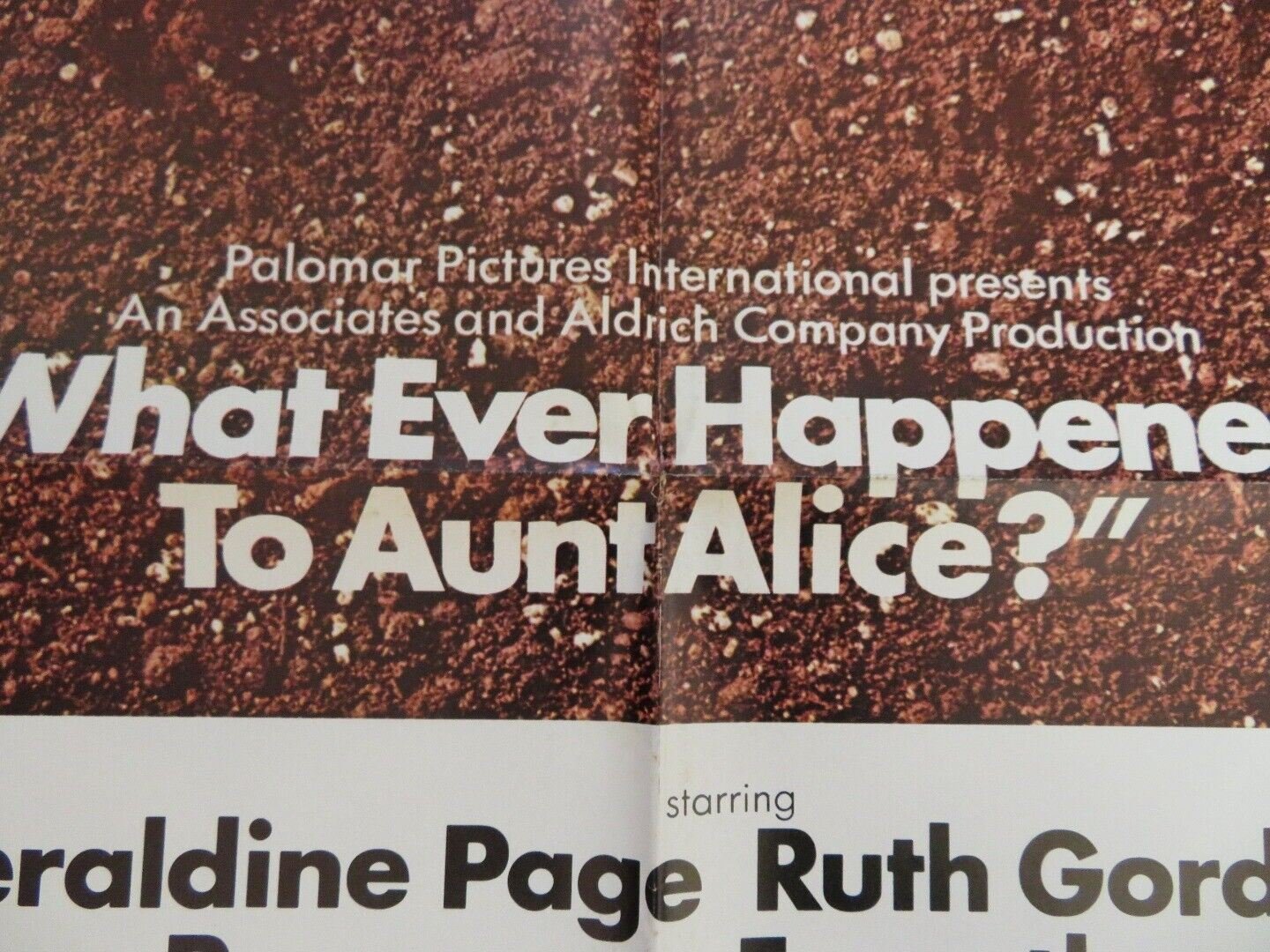 WHAT EVER HAPPENED TO AUNT ALICE FOLDED US ONE SHEET POSTER GERALDINE PAGE 1969 Movie posters