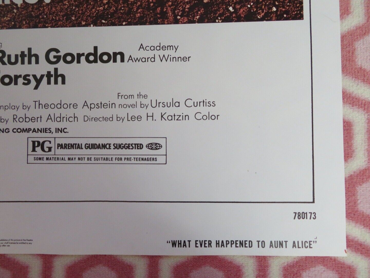 WHAT EVER HAPPENED TO AUNT ALICE FOLDED US ONE SHEET POSTER GERALDINE PAGE 1969 Movie posters