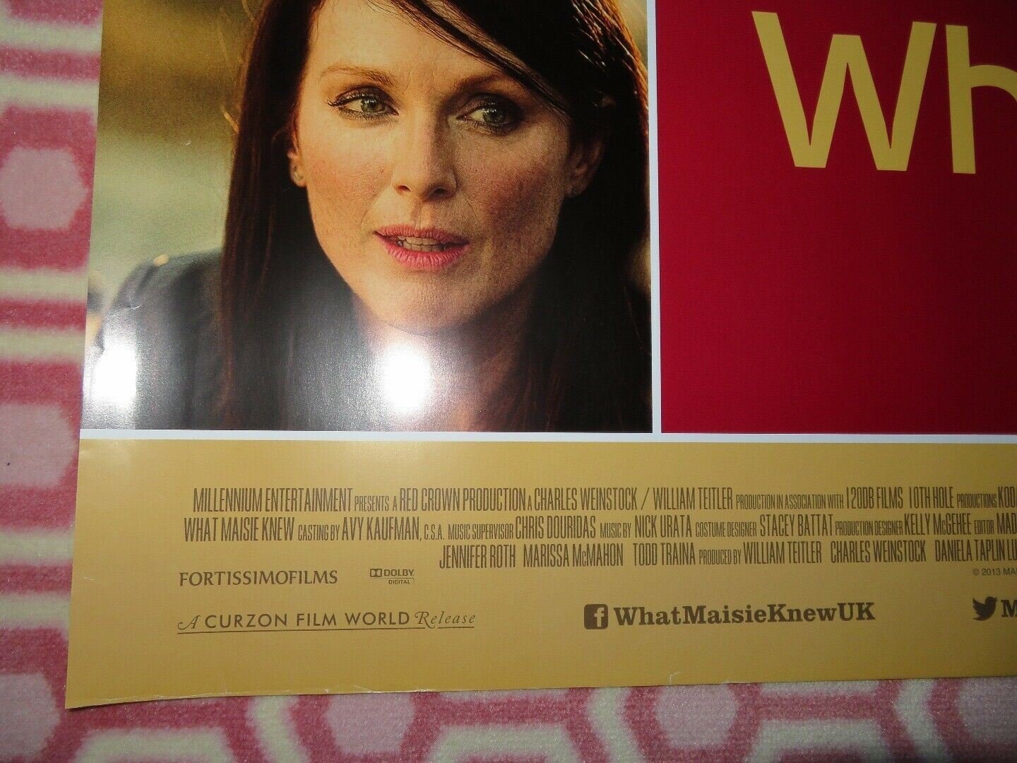 WHAT MAISIE KNEW QUAD (30"x 40") ROLLED POSTER JULIANNE MOORE STEVE COOGAN 2012 Movie posters