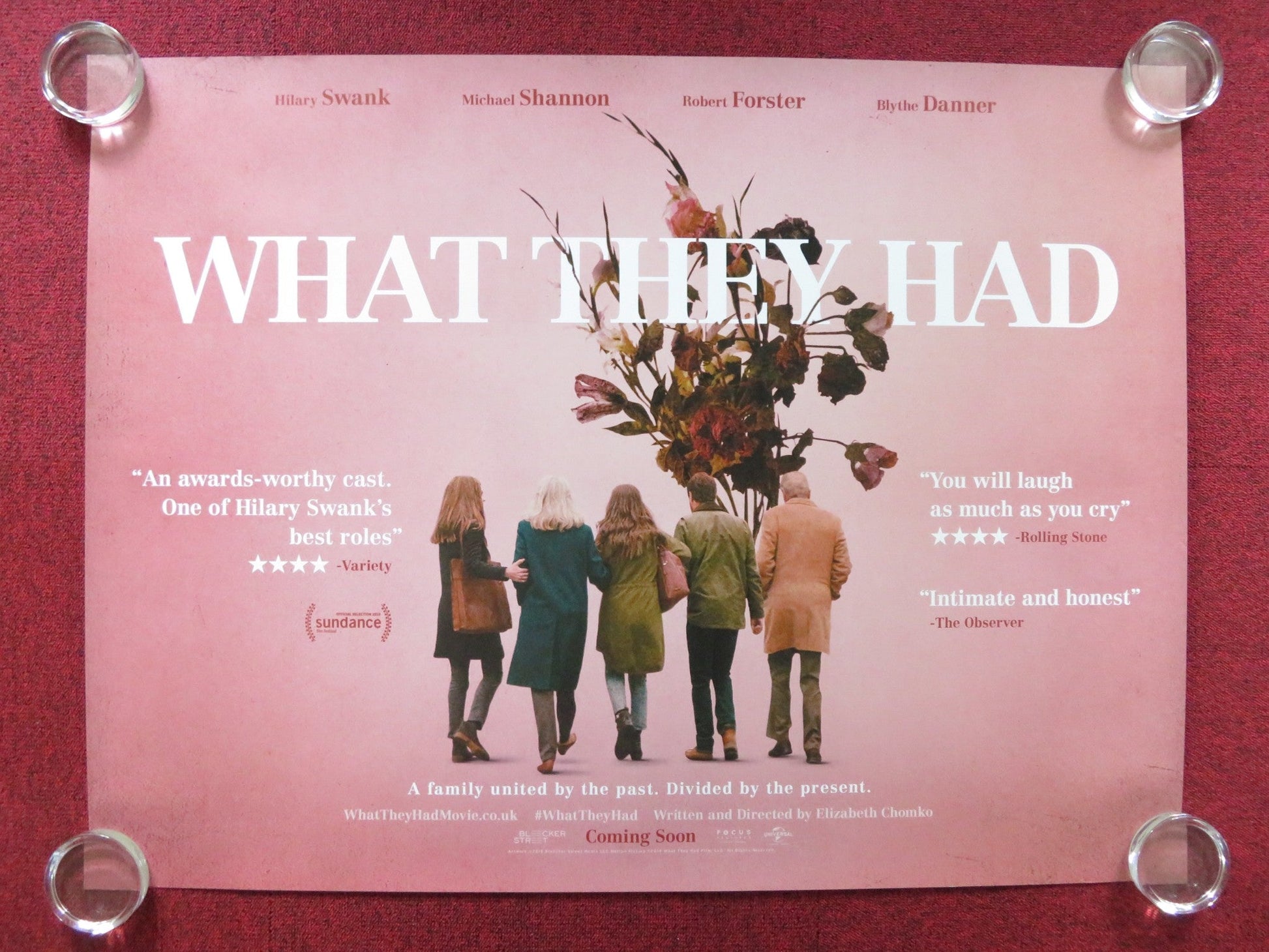 WHAT THEY HAD UK QUAD (30"x 40") ROLLED POSTER HILARY SWANK MICHAEL SHANNON 2018 Rendezvous Cinema Movie posters
