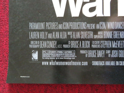 WHAT WOMEN WANT US ONE SHEET ROLLED POSTER MEL GIBSON HELEN HUNT 2000 Movie posters