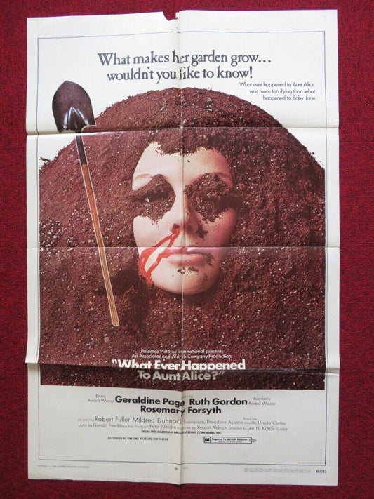 WHATEVER HAPPENED TO AUNT ALICE FOLDED US ONE SHEET POSTER GERALDINE PAGE 1969 Movie posters