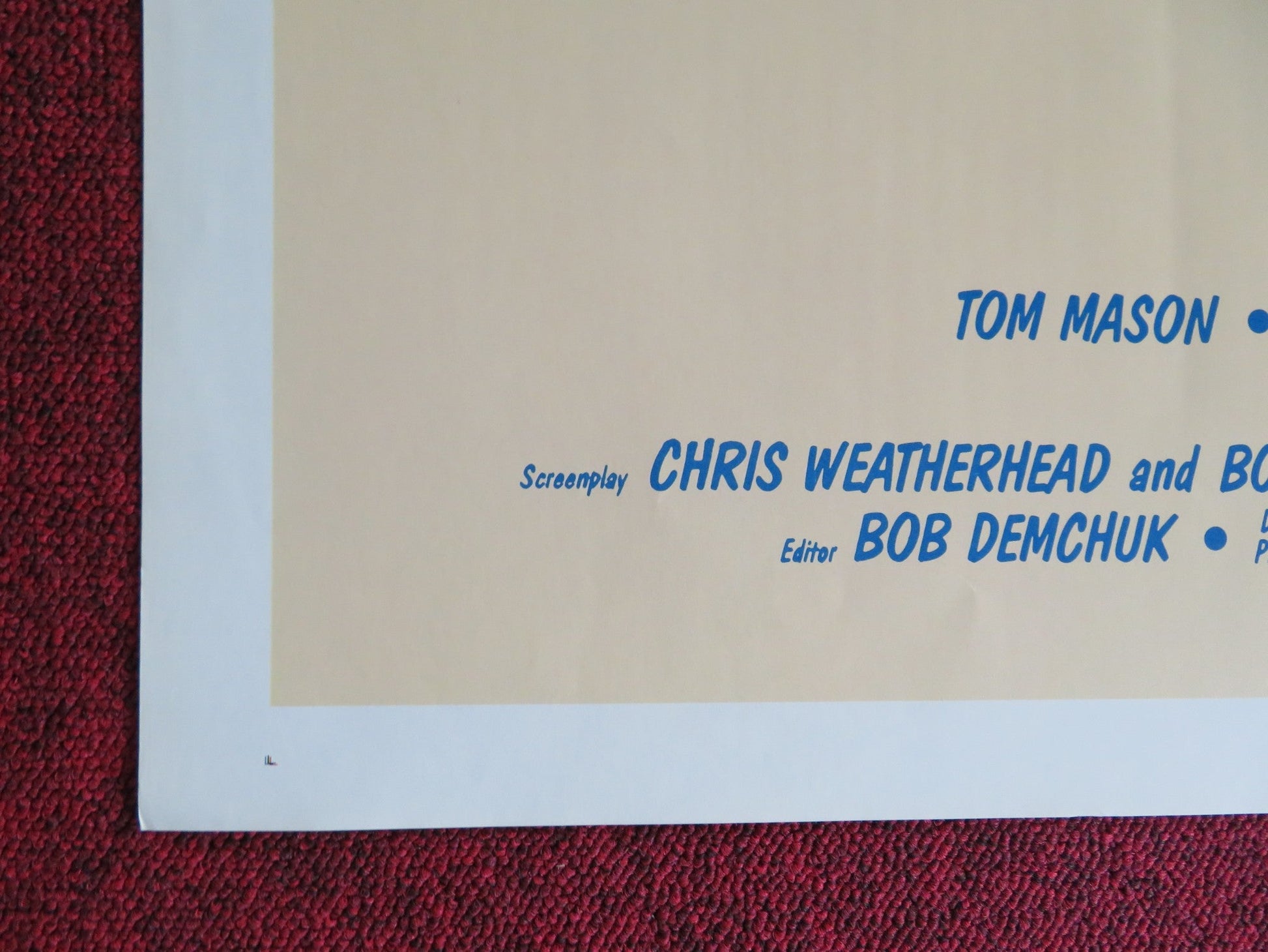 WHATEVER IT TAKES US TRI FOLDED ONE SHEET ROLLED POSTER TOM MASON M. BALSAM 1986 Rendezvous Cinema Movie posters
