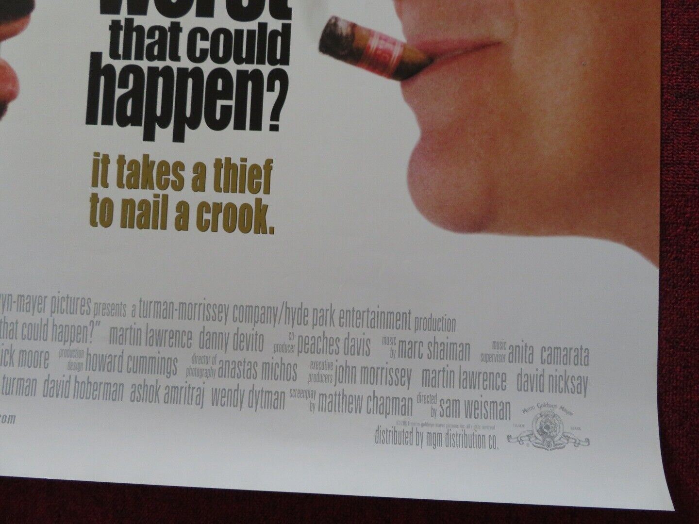 WHAT'S THE WORST THAT COULD HAPPEN US ONE SHEET ROLLED POSTER M LAWRENCE 2001 Movie posters
