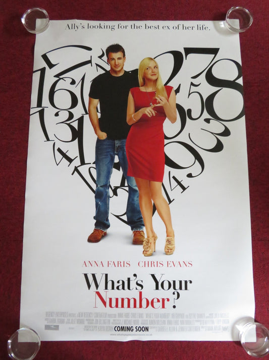 WHAT'S YOUR NUMBER US ONE SHEET ROLLED POSTER CHRIS EVANS ANNA FARIS 2011 Rendezvous Cinema Movie posters