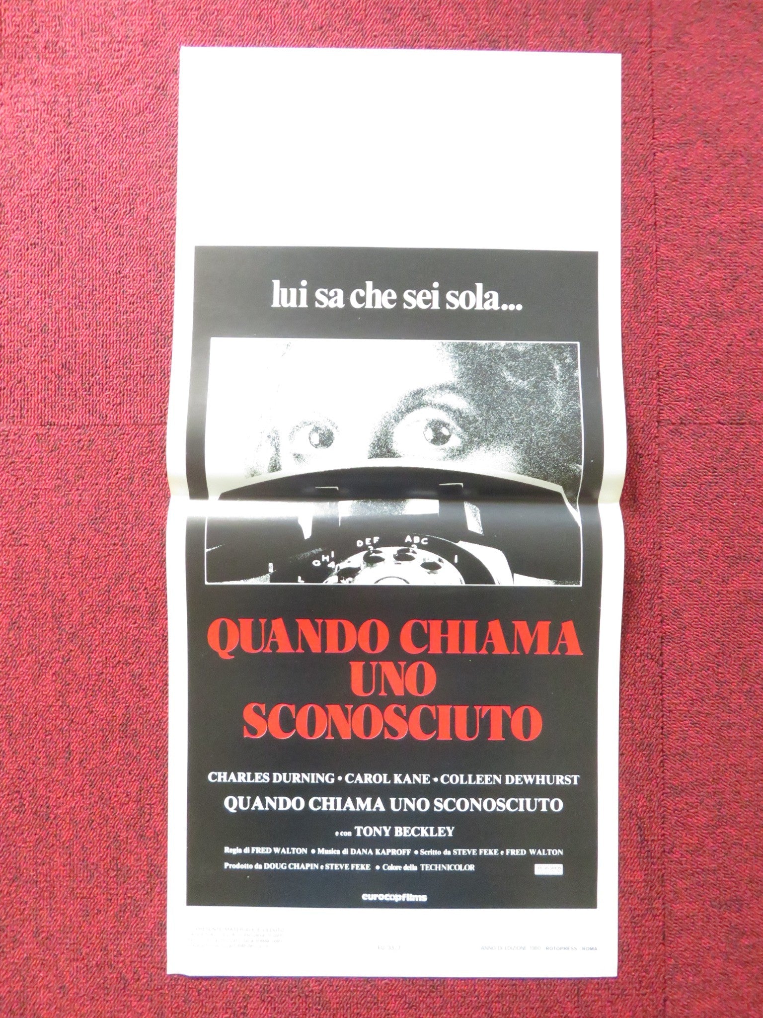 WHEN A STRANGER CALLS ITALIAN LOCANDINA POSTER COLLEEN DEWHURST DURNING 1979 Rendezvous Cinema Movie posters