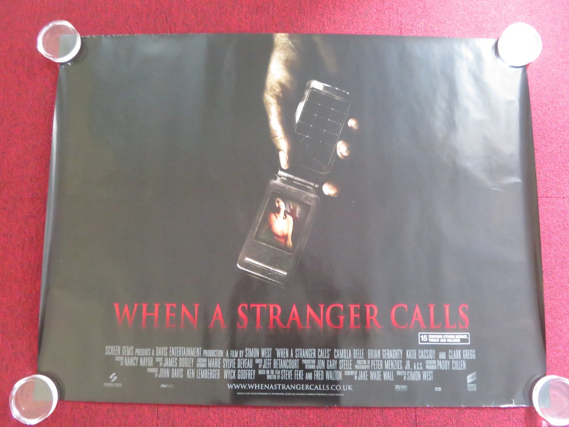 WHEN A STRANGER CALLS UK QUAD (30"x 40") ROLLED POSTER CAMILLA BELLE 2006 Rendezvous Cinema Movie posters