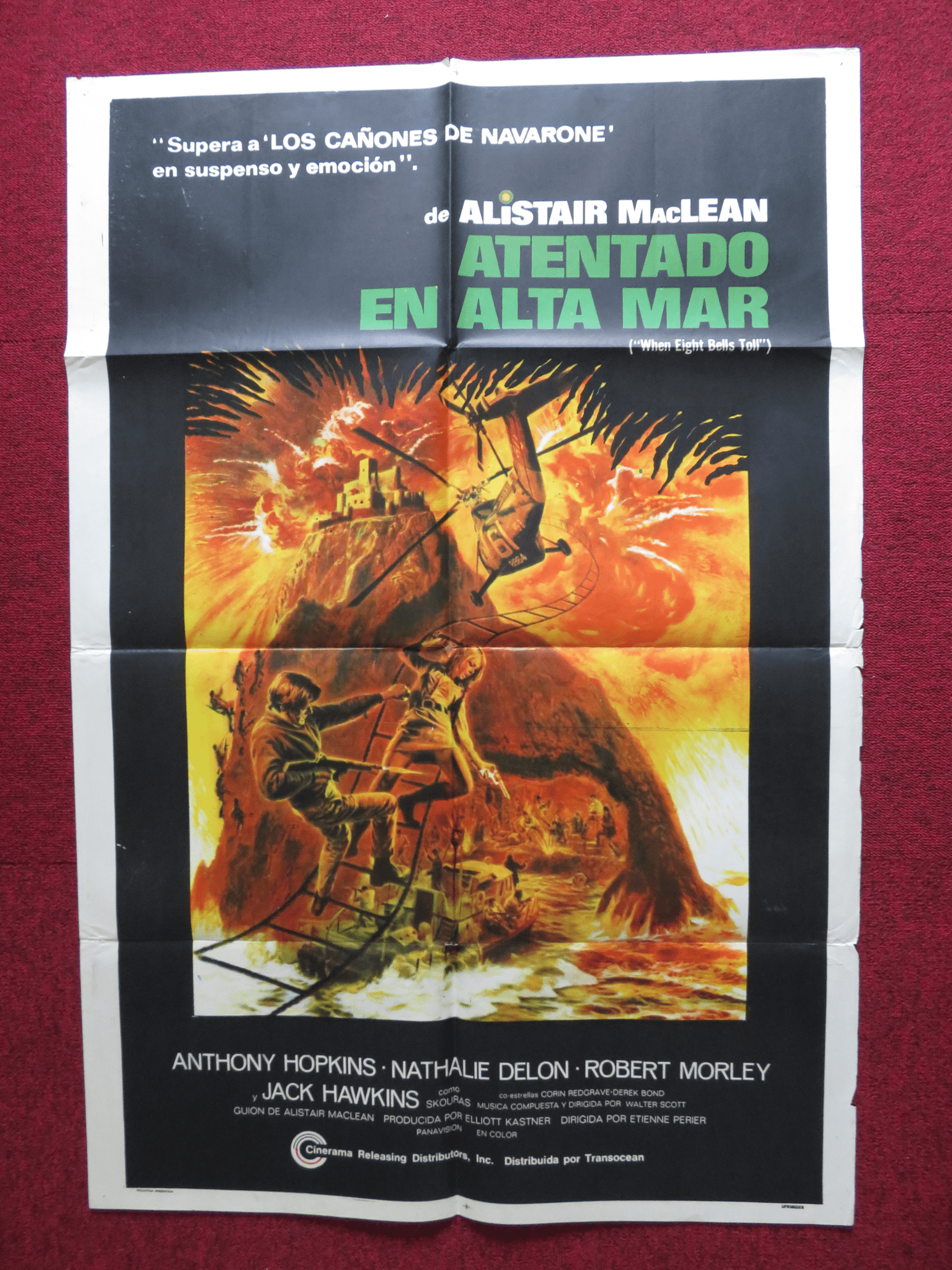 WHEN EIGHT BELLS TOLL FOLDED ARGENTINA ONE SHEET POSTER ANTHONY HOPKINS 1971 Rendezvous Cinema Movie posters