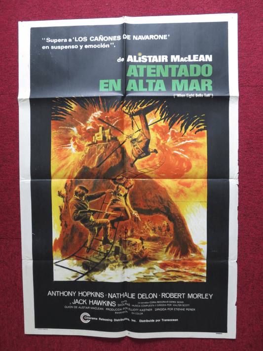 WHEN EIGHT BELLS TOLL FOLDED ARGENTINA ONE SHEET POSTER ANTHONY HOPKINS 1971 Rendezvous Cinema Movie posters