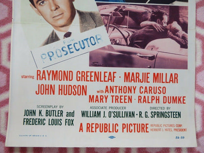 WHEN GANGLAND STRIKES US INSERT (14"x 36") POSTER RAYMOND GREENLEAF1956 - Rendezvous Cinema