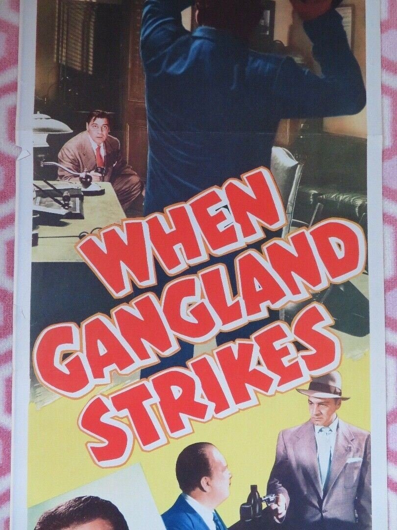 WHEN GANGLAND STRIKES US INSERT (14"x 36") POSTER RAYMOND GREENLEAF1956 - Rendezvous Cinema