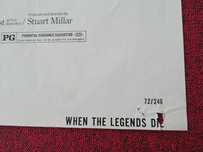 WHEN THE LEGENDS DIE FOLDED US ONE SHEET POSTER RICHARD WIDMARK 1972 Movie posters