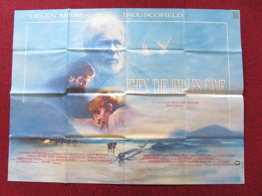 WHEN THE WHALES CAME UK QUAD POSTER FOLDED HELEN MIRREN PAUL SCOFIELD 1989 Rendezvous Cinema Movie posters