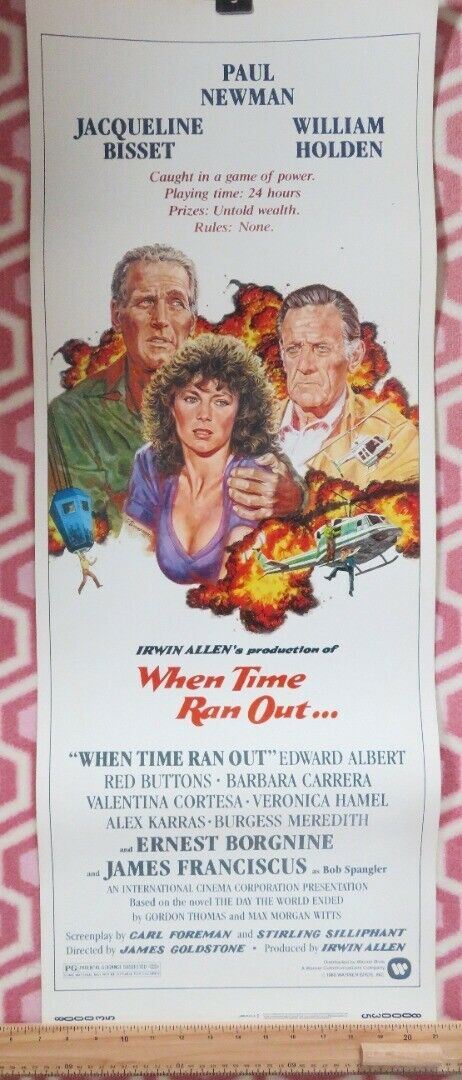 WHEN TIME RAN OUT... US INSERT (14"x 36") POSTER PAUL NEWMAN WILLIAM HOLDEN 1980 Movie posters