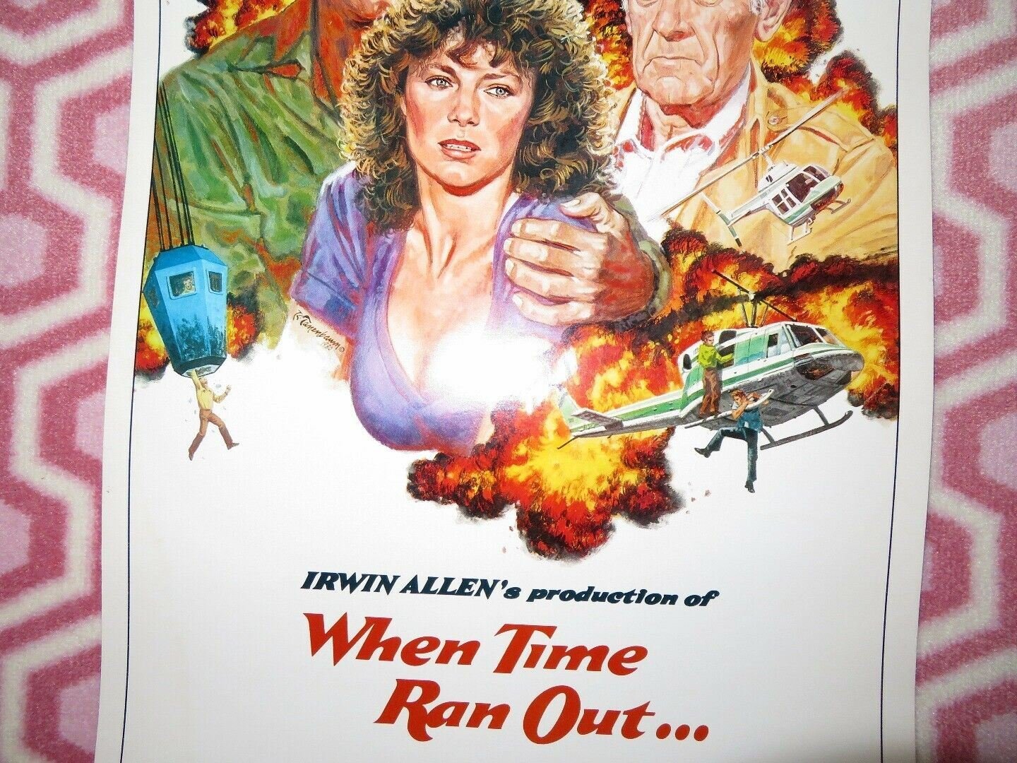 WHEN TIME RAN OUT... US INSERT (14"x 36") POSTER PAUL NEWMAN WILLIAM HOLDEN 1980 Movie posters